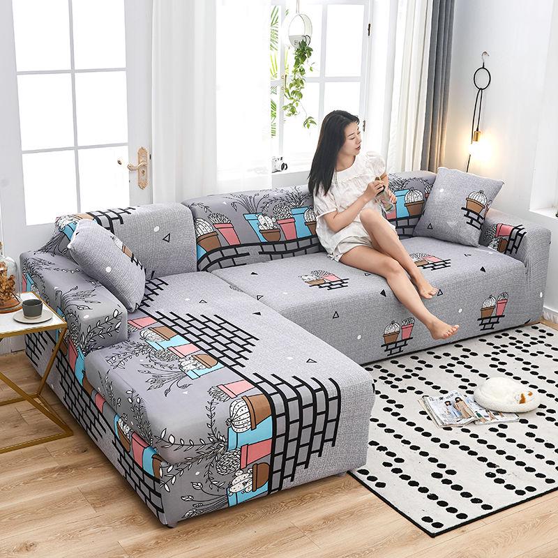 Solid Color Elastic Universal Slipcover All-inclusive Anti-slip Sofa Covers Towel for Dining Room 1/2/3/4 Seater Stretch Sofa Covers