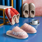 Autumn and Winter Pure Cotton Slippers Indoor Warmth Flat Shoes Feather Upper Casual Home