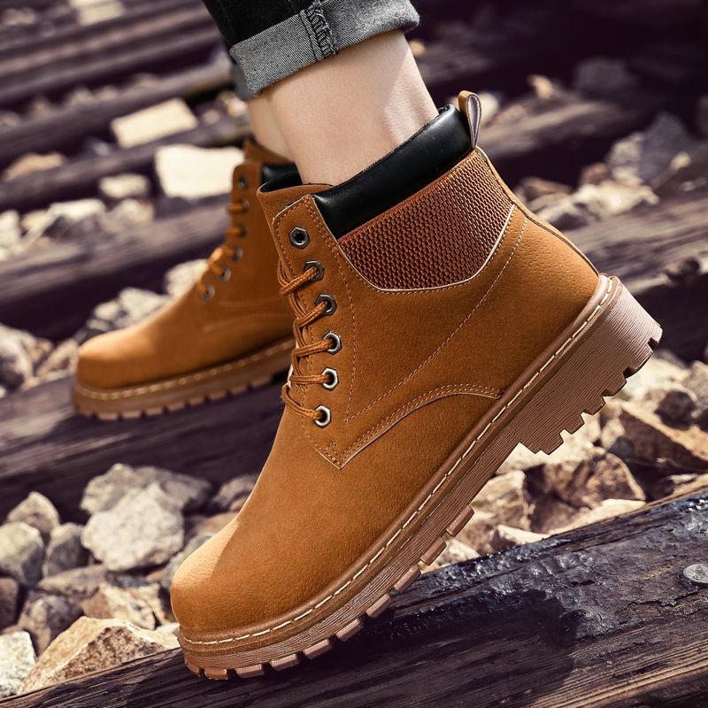 Autumn Martin Boots Men's High-top Shoes British Style Men's Leather All-match Motorcycle Boots