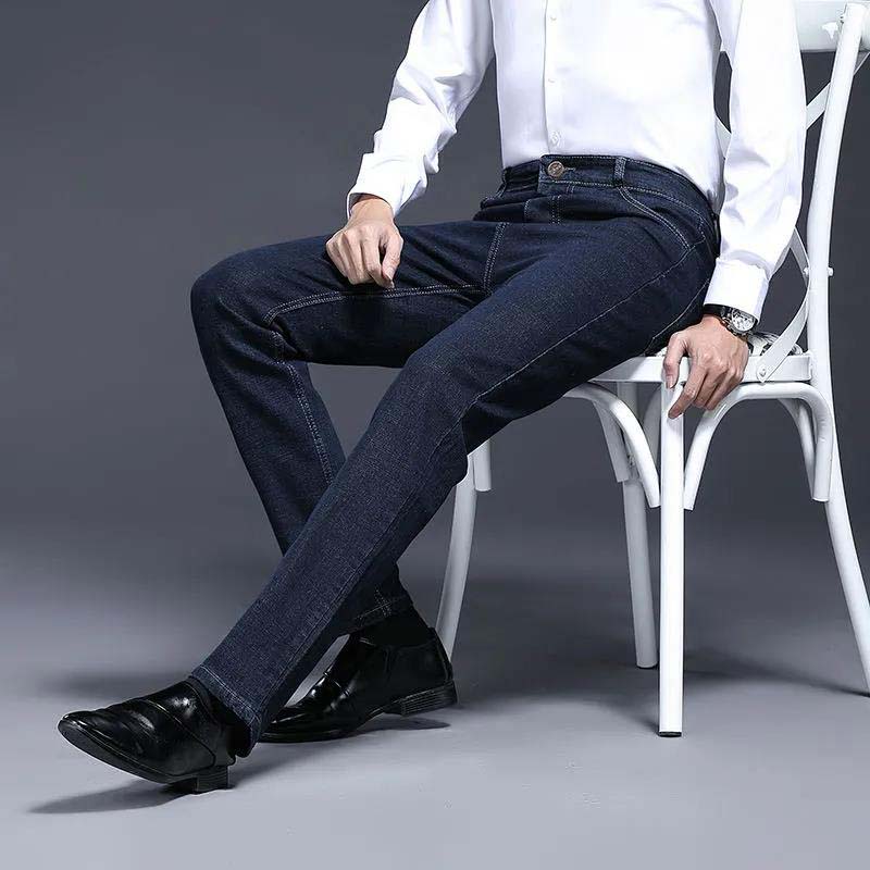 Men's Jeans Pure Color Trousers 2021 Spring and Autumn New Elastic Jeans