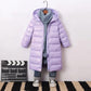 Girls Long Over The Knee Down Jacket Warm and Windproof Plus Down Thickened Winter White Duck Down