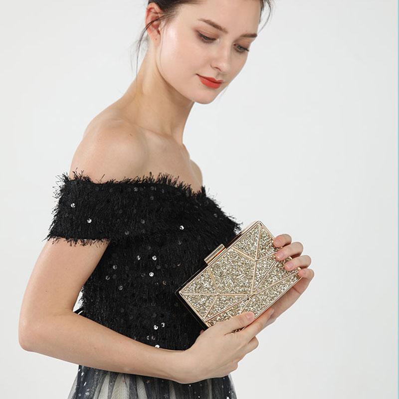 Elegance Luxury Women's Clutch Bag Shoulder Bag Ladies Smooth Box Bag Wedding Evening Banquet Bridal Rhinestones 2 belts