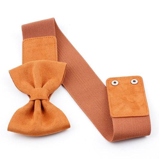 Dress with Big Bow Waist Elastic Elastic Wide Waist Girdle Female Leopard Girdle