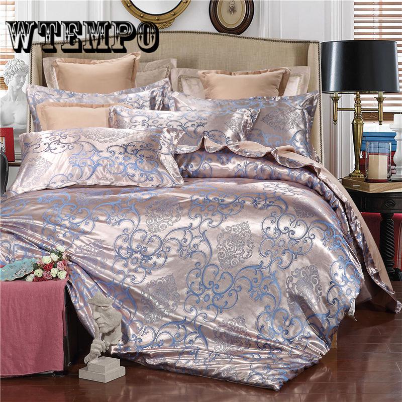 Brand European Silk Bedlinen Jacquard Satin Bedding Sets