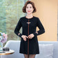 Autumn and Winter Plus Size Mid-length Dress Loose Thick Round Neck Knitted Base Skirt Simple Casual Middle-aged Women Sweater Dress