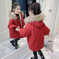 Girls Plus Velvet Cotton Winter Clothes Warm and Windproof Mid-length Quilted Jacket