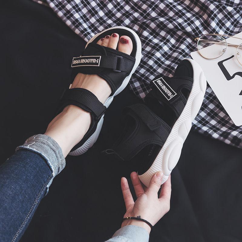 Sandals Female Fairy Wind Summer Students Korean Version of All-match Flat-soled Sneakers Bear Bottom