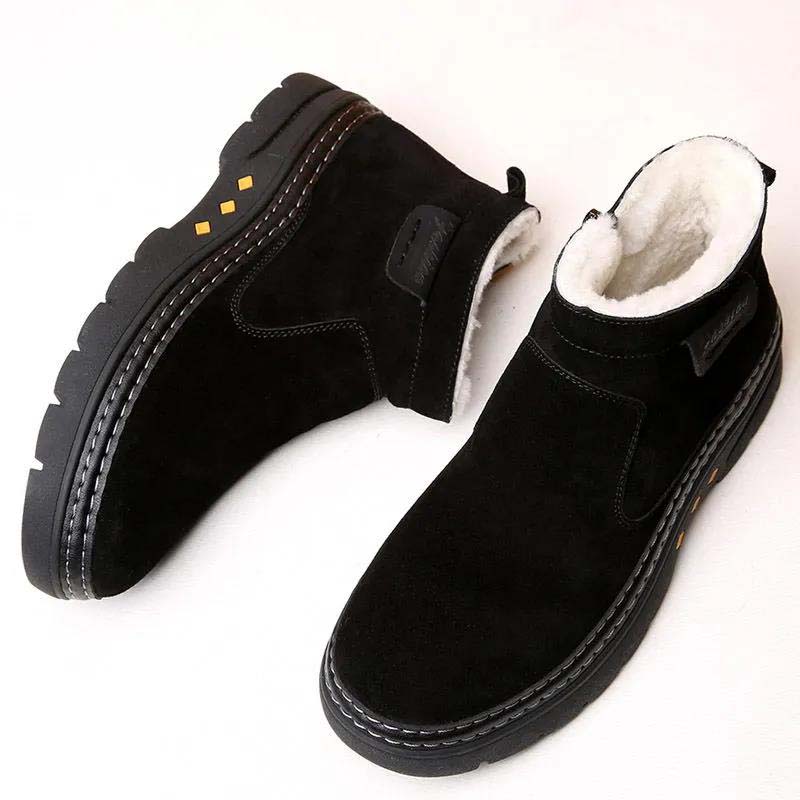 Snow Boots Non-slip Warmth and Velvet Thick Winter Men's Shoes Plush Men's Cotton Shoes