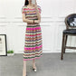Summer Long Dress Casual Comfort Cotton Dress Plus Size Ethnic Style Short Sleeve Dress