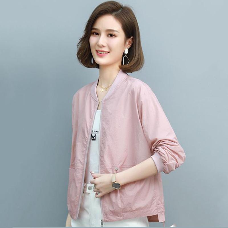 Printed Solid Color Sun Protection Clothing Women's Long-sleeved Light Women's Short Jacket Casual All-match Summer Sun Protection Shirt