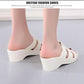 Summer Outdoor High-heeled Sandals and Slippers Plastic Non-slip Home Bathroom Slippers Thick-soled Ladies Beach Shoes Outer Wear