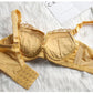 Women's Adjustable Underwear Exquisite Embroidery Sexy Lace Mesh Comfortable Cotton Solid Gathering Thick Padded Cup Bra Female Adjustable Brassiere