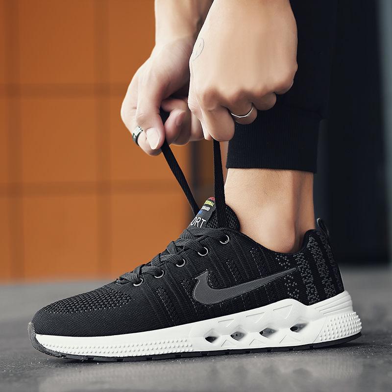 Men Sneakers Running Basketball Shoes Air Cushion Woven Mesh Breathable Deodorant Lightweight Shoes