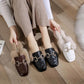 Women's Autumn and Winter Furry Fashion Cotton Slippers with Slippers Indoor and Outdoor Casual Flat Shoes Soft Shoes