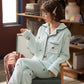 Winter Pajamas for Women Velvet Pyjamas Set Coral Fleece Sleepwear Suit Flannel Warm Home Wear Casual Loose Thick Nightwear Long Sleeve Tops Pants