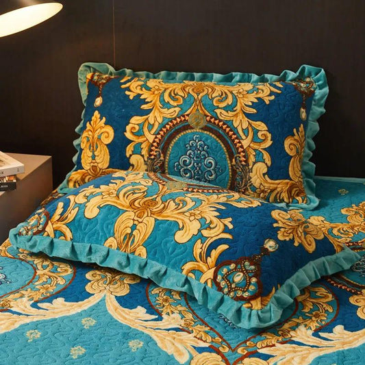 A Pair of Milk Velvet Quilted Pillowcases Thickened Warmth Pillowcase Single Double Bedroom Pillowcase