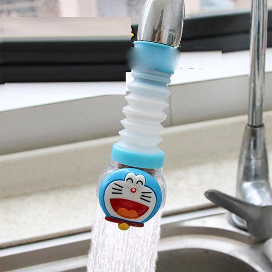 2PS Cute Faucet Splash Head Filter Kitchen Tap Water Shower Cartoon Universal Water Purifier Rotatable Extender