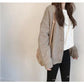 Spring and Autumn Fashion Top Loose V-neck Jacket Cardigan Simple Female Student Sweater