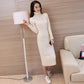 High Neck Long Sweater Autumn and Winter Over The Knee Retro Slim Bottoming Shirt Fashion Knitted Dress