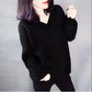 Women's Casual Loose Sweater Off Shoulder V-Neck Knitted Pullover Top Knitted Sweater