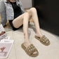 Autumn and Winter Ladies Fashion Cotton Slippers Warm Flat Shoes Indoor and Outdoor Casual Shoes