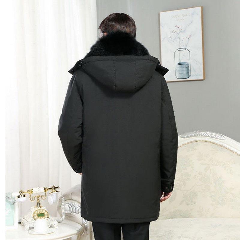 Winter Men's Down Jacket Thick Mid-length Winter Clothing Middle-aged and Elderly Thick Warm Jacket