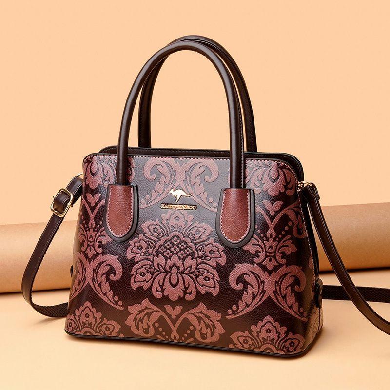 Elegant Ladies Bag Shoulder Messenger Bag Fashion Large Capacity Handheld Leather Texture Shopping Bag