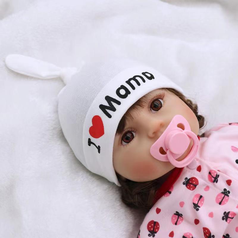 Cute Knot Cotton Hats for Babys I Love Mama Papa Beanie Hat Newborn Baby Spring Hat Soft Skin-friendly Sleep Cap 0-6M