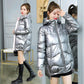 Disposable Cotton Clothes Women's Bright Cotton Coat Women's Short Winter Loose and Colorful Hooded Down Cotton Warm Thick Coat