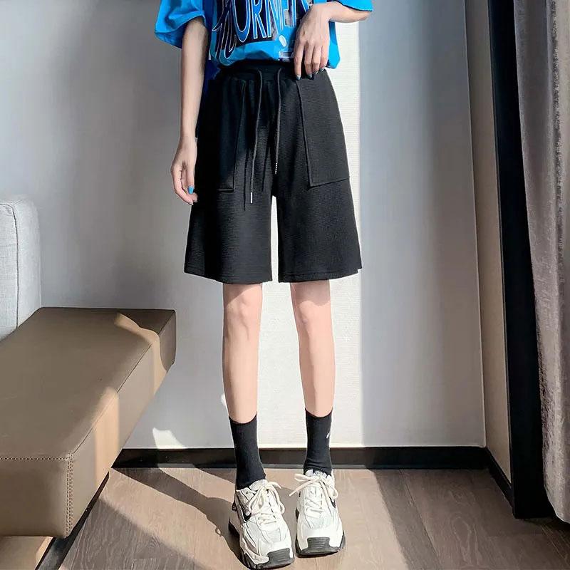 Women's Summer Shorts Thin High Waist Loose Slim Korean Style Sports Casual Wide Leg Five Points Pants Casual Jogging Shorts