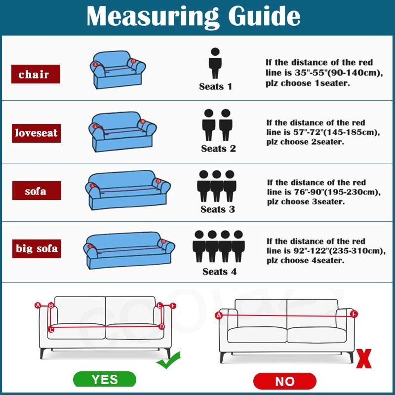 Stretch Sofa Slipcover Elastic Sofa Covers for Living Room Sofa Chair Couch Cover Print Home Decor 1/2/3/4 Seats Universal Sofa Cushion Full Cover