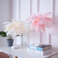 Feather acrylic battery operated Table Lamp for bedroom LED Bedside lamp Reading Room art deco lamp
