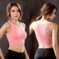 Purple Breathable Sports Bras Women Hollow Out Padded Sports Bra Top Gym Running Fitness Yoga Tops