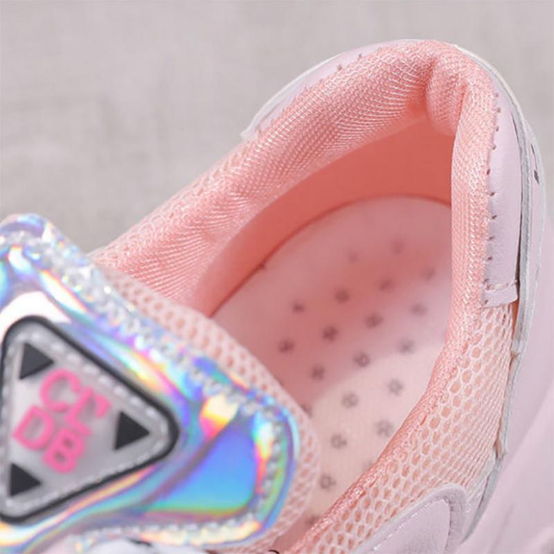 Spring and Summer Female Student Sneakers Korean Casual Height-increasing Shoes Mesh Breathable Running Shoes