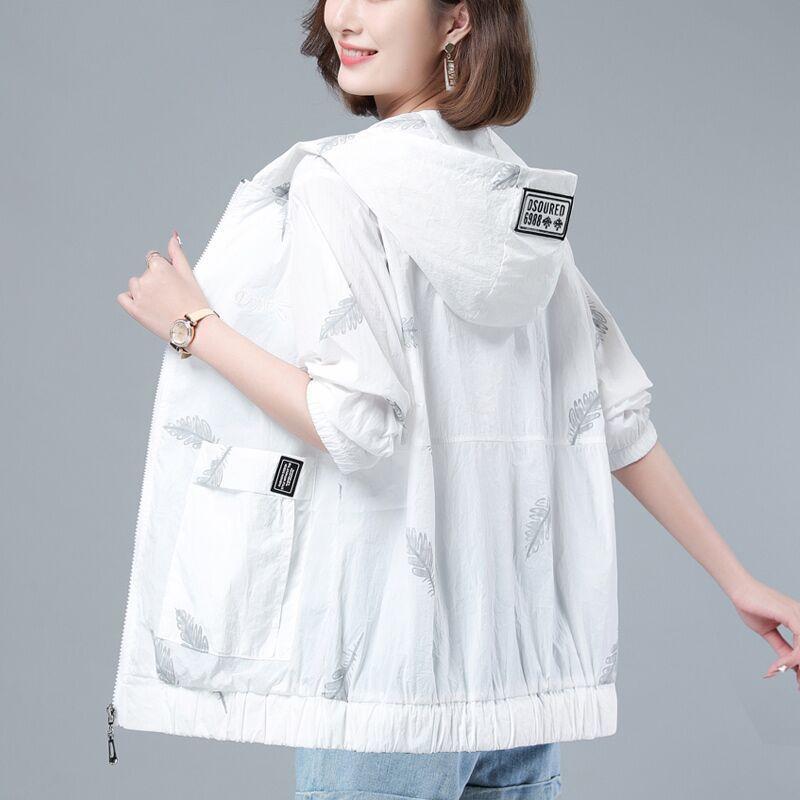 Spring Autumn Large Size 3XL Hooded Windbreaker Coats Women's Trench Coat 2021 New Thin Female Coat Casual Outerwear