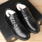 Leather Shoes Men's Autumn and Winter Plus Velvet Warm Cotton Shoes Casual Shoes Soft Sole Leather Shoes
