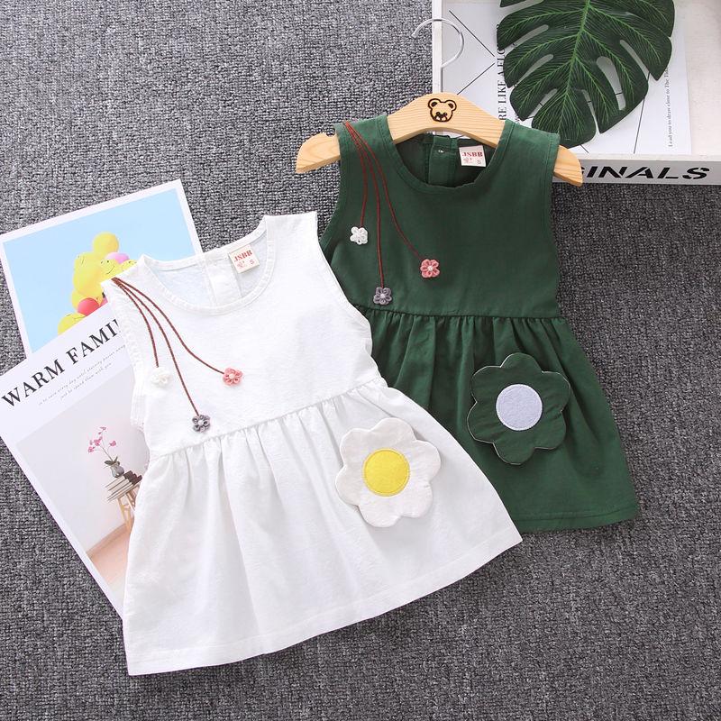Girls' Cotton Skirt Summer Girls' Princess Skirt Children's Sleeveless Dress Baby Summer 1-4 Years Old