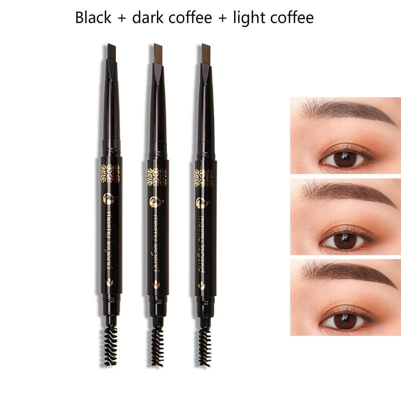 Double-head eyebrow pencil waterproof and sweat-proof natural long-lasting non-fading non-staining