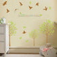 Woods living room bedroom decoration three generations removable transparent wall sticker