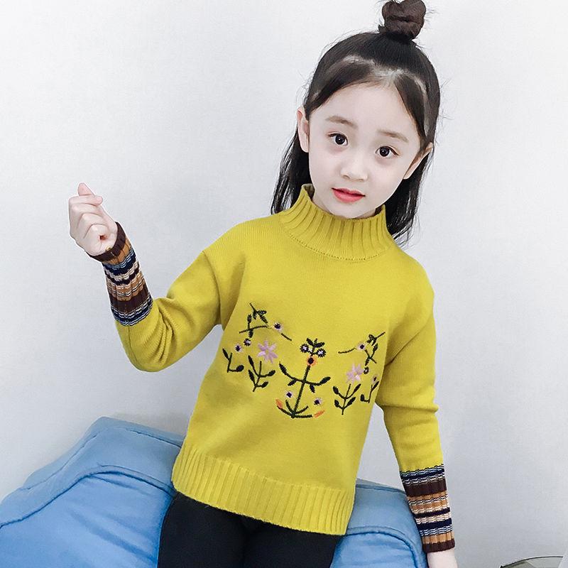Autumn and Winter Little Girl Fashion Jacket Long-sleeved Hooded Children's Sweater Loose Knitted Cardigan