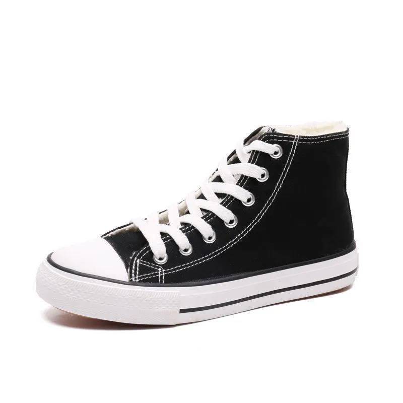 Plus Velvet Thick High-top Canvas Shoes Women Korean Winter Cotton Shoes All-match Cotton Shoes