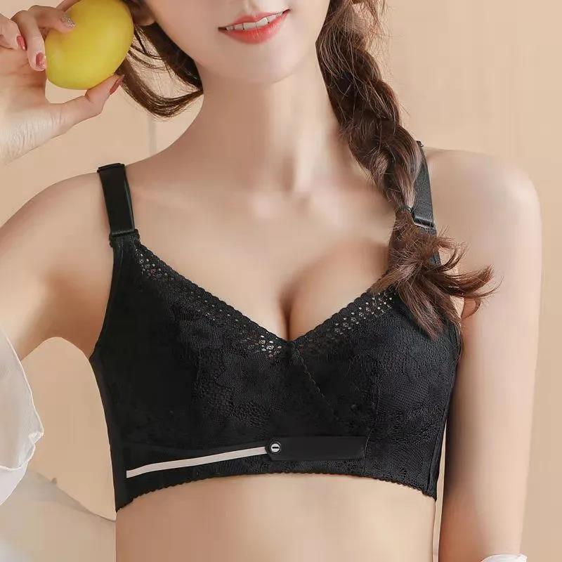 Summer Thin Sexy Lace Breathable Hole Cup Underwear Gathers Breasts Without Steel Ring Bra