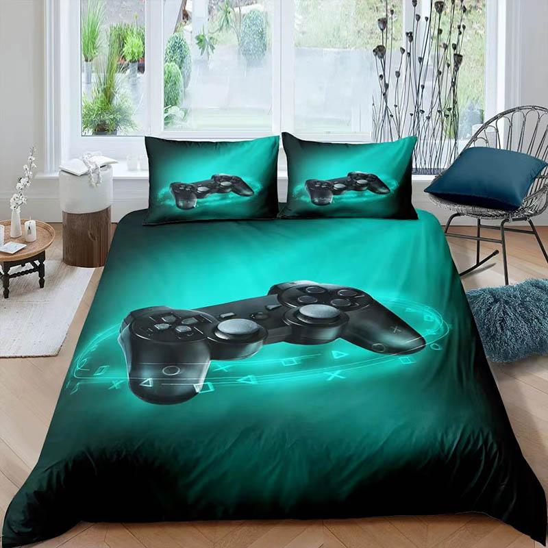 3D Game Handle Print Three-piece Bedding Is Set of Set of Sets of Sets of Beds Home Double Bedding