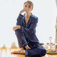 Women Silk Satin Pajamas Set Sleepwear Casual Simple Pajama Couple Pajamas Suit Female Sleep Two Piece Set Men Loungewear Plus Size Nightwear