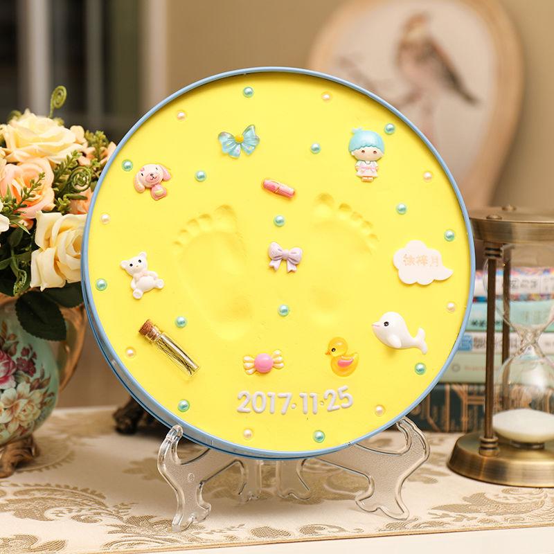 Hand Foot Inkpad Baby Fetal Hair Souvenir DIY Baby Baby Newborn One Hundred Days Old Homemade Gift Permanent