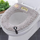 Lambswool Toilet Seat Covers Winter Warm Thick Toilet Seat Mat with Handle Sunshine Pattern Cartoon Cute Toilet Seat Cushion Bathroom Lavatory Pad