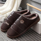 Cotton Slippers Women Winter Indoor Thick-soled Anti-skid Home Couple Models PU Surface Waterproof Warm and Velvet Slippers Men's Slippers