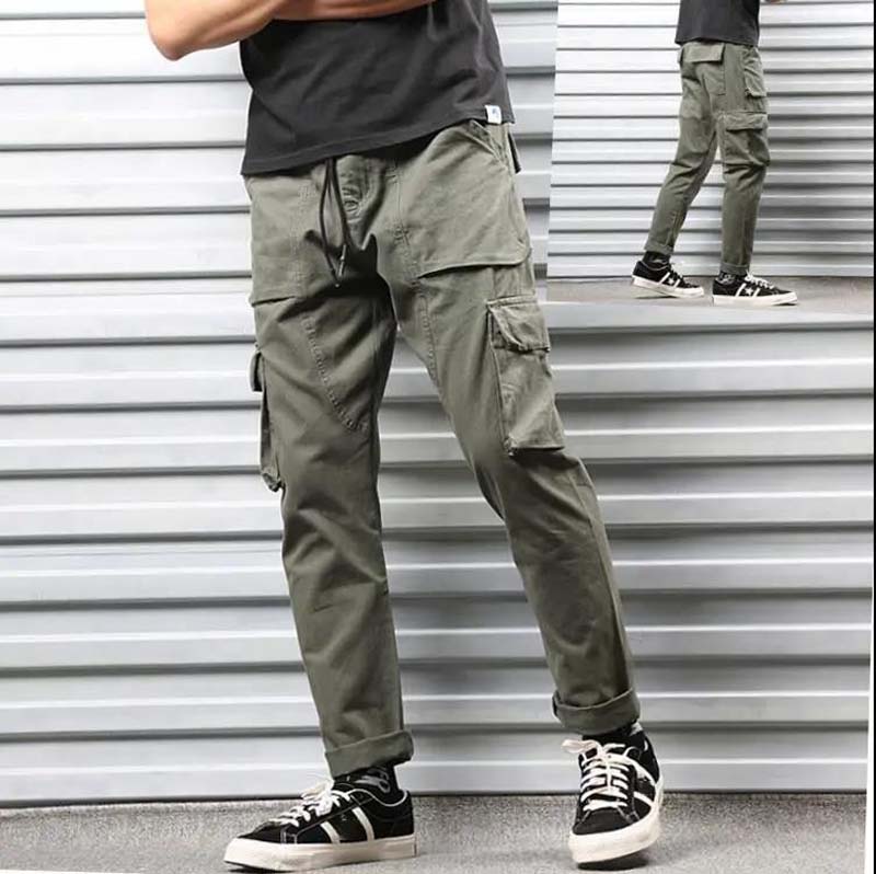 Multi-pocket Tooling Pants Cloth Straight Loose Pants Casual Trousers INS Male Tide