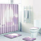 4-piece Shower Curtain and Cushion Bathroom Set Shower Curtain Non-slip Bath Mat Toilet Seat Cover Carpet Home Decor