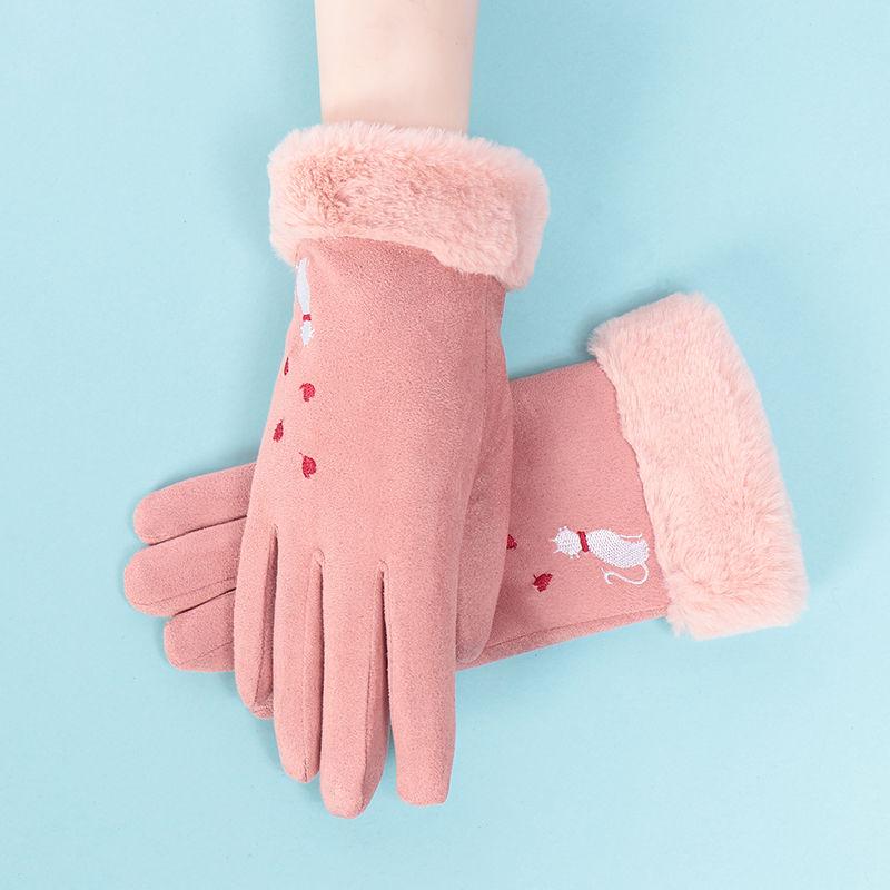 Winter Warm gloves Thick gloves Woman fashion gloves Plush Cotton gloves Windproof gloves